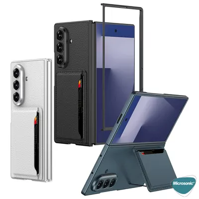 Microsonic Samsung Galaxy Z Fold 7 Kılıf LuxGrip Wallet Carbon Siyah