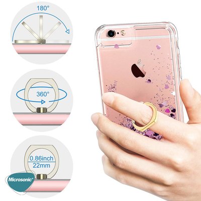 Microsonic Apple iPhone XS Kılıf Glitter Liquid Holder Mor