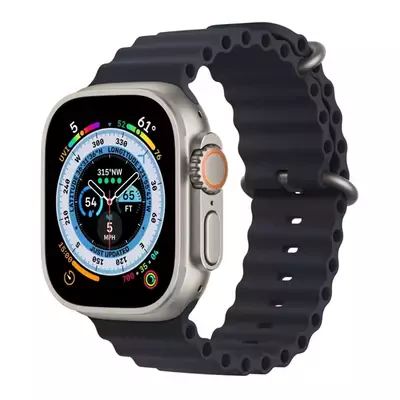 Microsonic Apple Watch Series 6 44mm Kordon Ocean Band Lacivert