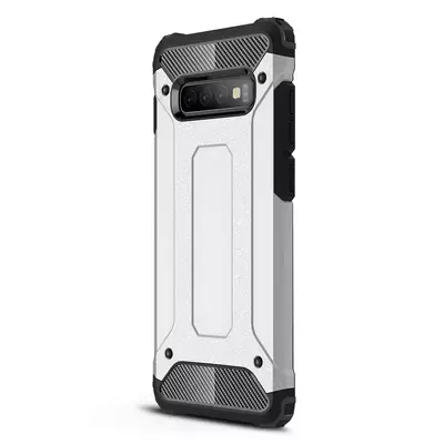 Microsonic Samsung Galaxy S10 Plus Kılıf Rugged Armor Gümüş