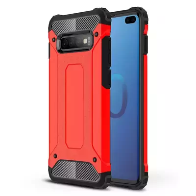 Microsonic Samsung Galaxy S10 Plus Kılıf Rugged Armor Kırmızı