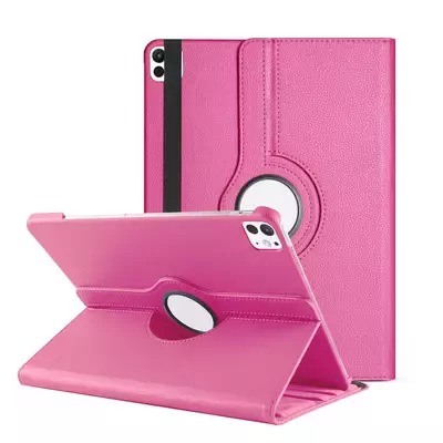 Microsonic Apple iPad Pro 13 2024 Kılıf (A2925-A2926) 360 Rotating Stand Deri Pembe