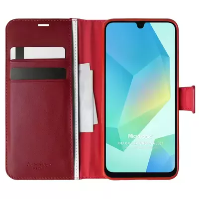 Microsonic Samsung Galaxy A07 Kılıf Delux Leather Wallet Kırmızı