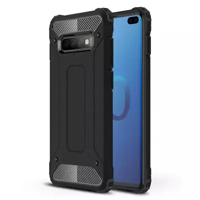 Microsonic Samsung Galaxy S10 Plus Kılıf Rugged Armor Siyah