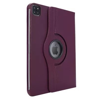 Microsonic Apple iPad Pro 13 2024 Kılıf (A2925-A2926) 360 Rotating Stand Deri Mor