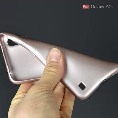 Microsonic Matte Silicone Samsung Galaxy A01 Kılıf Rose Gold