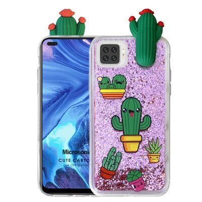 Microsonic Oppo Reno 4 Lite Kılıf Cute Cartoon Kaktüs