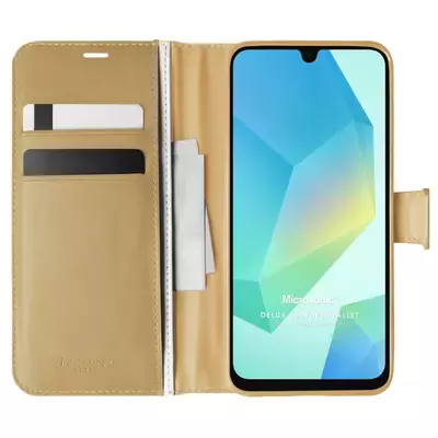 Microsonic Samsung Galaxy A17 Kılıf Delux Leather Wallet Gold