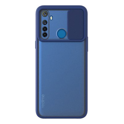 Microsonic Realme 5i Kılıf Slide Camera Lens Protection Lacivert