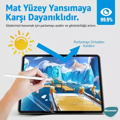 Microsonic Apple iPad 10.Nesil 10.9`` (A2696-A2757-A2777) Paper Feel Kağıt Dokulu Mat Ekran Koruyucu