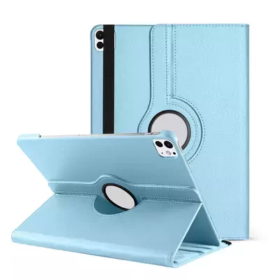 Microsonic Apple iPad Pro 13 2024 Kılıf (A2925-A2926) 360 Rotating Stand Deri Mavi