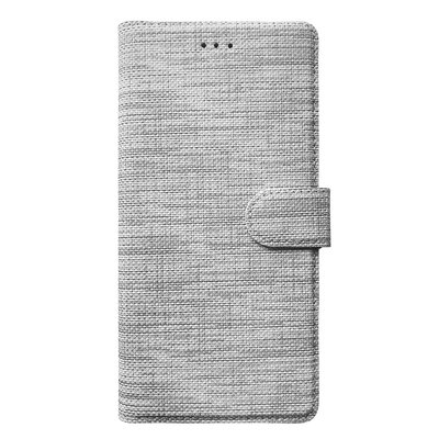 Microsonic Xiaomi Redmi Note 9 Kılıf Fabric Book Wallet Gri