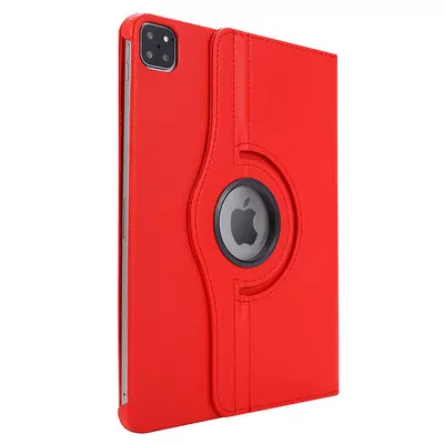 Microsonic Apple iPad Pro 13 2024 Kılıf (A2925-A2926) 360 Rotating Stand Deri Kırmızı
