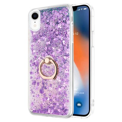 Microsonic Apple iPhone XR Kılıf Glitter Liquid Holder Mor