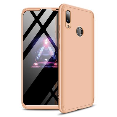 Microsonic Huawei Y7 2019 Kılıf Double Dip 360 Protective AYS Gold