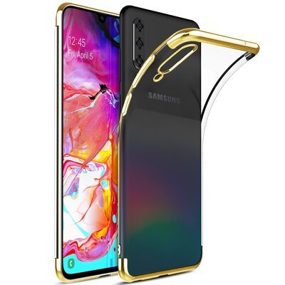 Microsonic Samsung Galaxy A70 Kılıf Skyfall Transparent Clear Gold