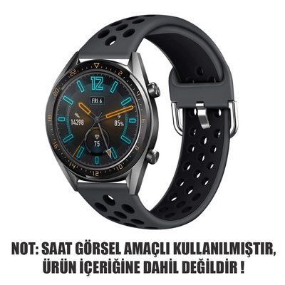 Microsonic Samsung Galaxy Watch 46mm Rainbow Sport Band Kordon Siyah