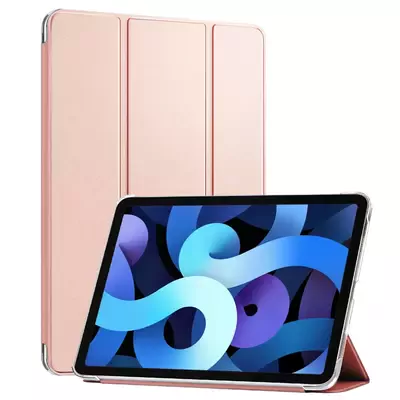 Microsonic Apple iPad Air 5.Nesil 2022 Kılıf (A2588-A2589-A2591) Slim Translucent Back Smart Cover Rose Gold