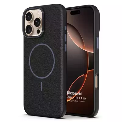Microsonic Apple iPhone 16 Pro Kılıf MagLeather Pro Siyah