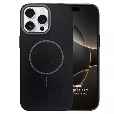 Microsonic Apple iPhone 16 Pro Kılıf MagLeather Pro Siyah