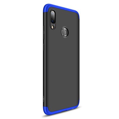 Microsonic Huawei Y7 2019 Kılıf Double Dip 360 Protective AYS Siyah Mavi