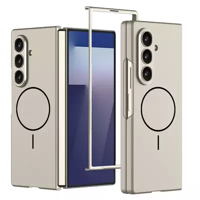 Microsonic Samsung Galaxy Z Fold 7 Kılıf Shape Hard MagSafe Bej