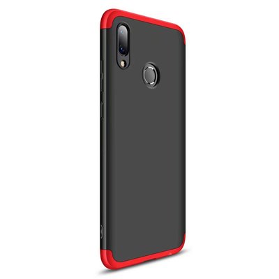 Microsonic Huawei Y7 2019 Kılıf Double Dip 360 Protective AYS Siyah Kırmızı