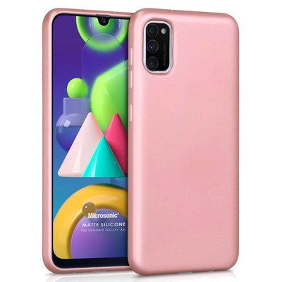 Microsonic Samsung Galaxy A41 Kılıf Matte Silicone Rose Gold