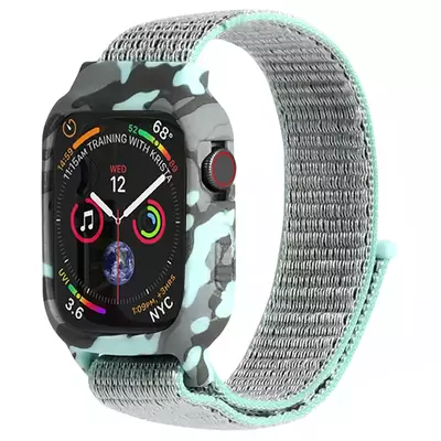 Microsonic Apple Watch Series 8 45mm Kordon Camouflage Armor Pro Turkuaz