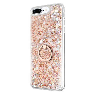 Microsonic Apple iPhone 8 Plus Kılıf Glitter Liquid Holder Gold