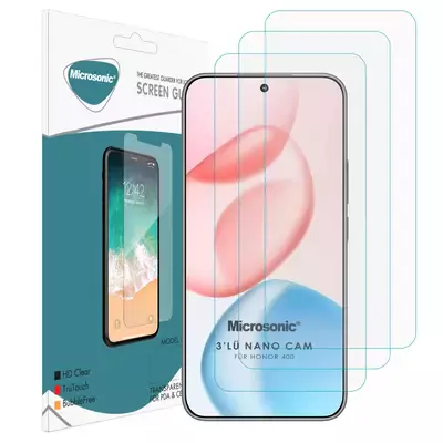 Microsonic Honor 400 Screen Protector Nano Glass Cam Ekran Koruyucu (3`lü Paket)