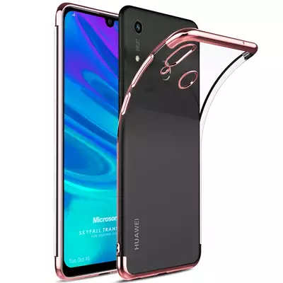 Microsonic Huawei Y6s 2019 Kılıf Skyfall Transparent Clear Rose Gold