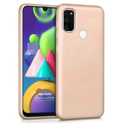 Microsonic Samsung Galaxy M21 Kılıf Matte Silicone Gold