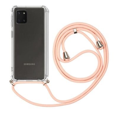 Microsonic Samsung Galaxy Note 10 Lite Kılıf Neck Lanyard Rose Gold