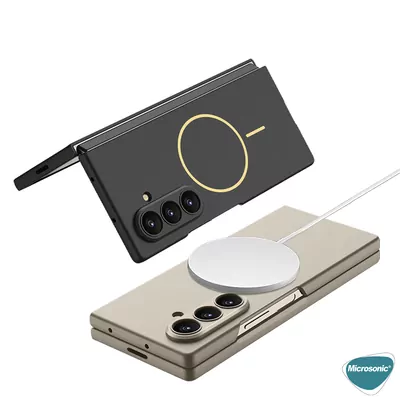 Microsonic Samsung Galaxy Z Fold 7 Kılıf Shape Hard MagSafe Gümüş