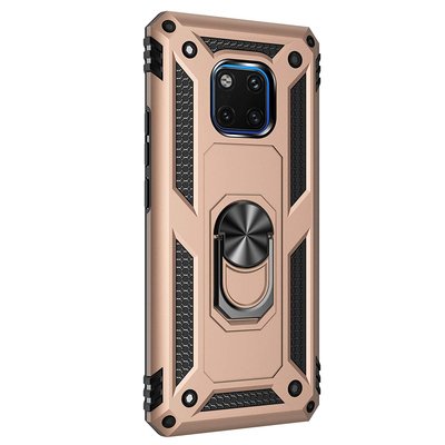 Microsonic Huawei Mate 20 Pro Kılıf Military Ring Holder Gold