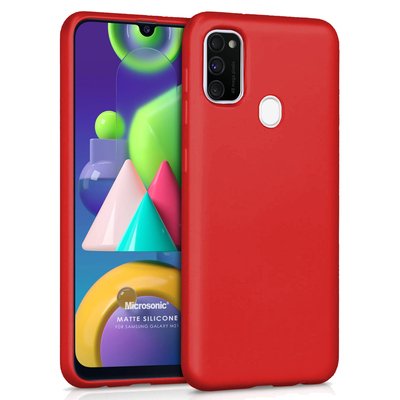 Microsonic Samsung Galaxy M21 Kılıf Matte Silicone Kırmızı