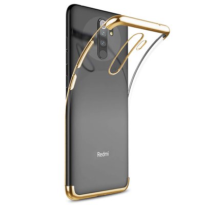 Microsonic Xiaomi Redmi 9 Kılıf Skyfall Transparent Clear Gold