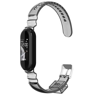 Microsonic Xiaomi Mi Band 6 Transparent Clear Band Kordon Siyah