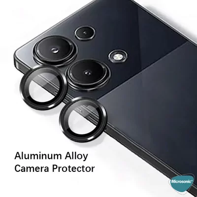 Microsonic Xiaomi Poco C65 Tekli Kamera Lens Koruma Camı Siyah