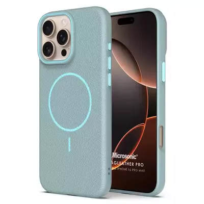 Microsonic Apple iPhone 16 Pro Max Kılıf MagLeather Pro Mavi