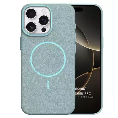 Microsonic Apple iPhone 16 Pro Max Kılıf MagLeather Pro Mavi