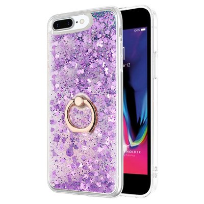 Microsonic Apple iPhone 7 Plus Kılıf Glitter Liquid Holder Mor