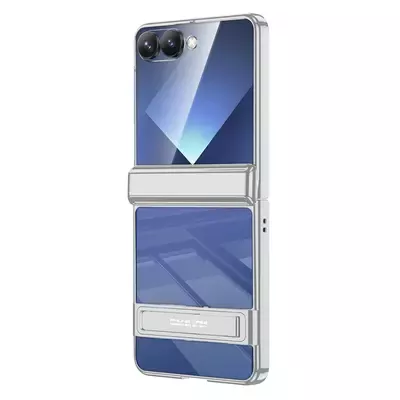 Microsonic Samsung Galaxy Z Flip 7 Kılıf Clarity Stand Gümüş