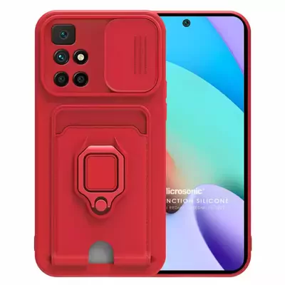 Microsonic Xiaomi Redmi 10 2022 Kılıf Multifunction Silicone Kırmızı