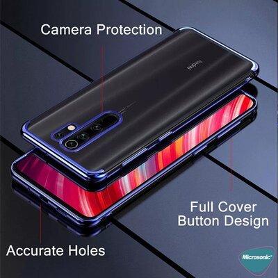 Microsonic Xiaomi Redmi 9 Kılıf Skyfall Transparent Clear Gümüş