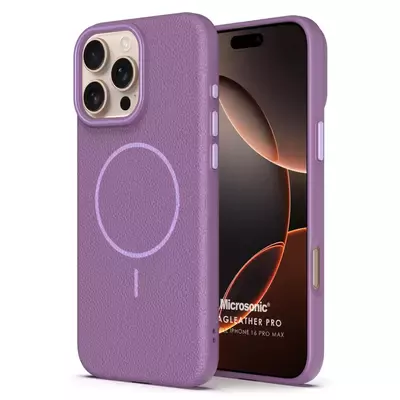 Microsonic Apple iPhone 16 Pro Max Kılıf MagLeather Pro Lila