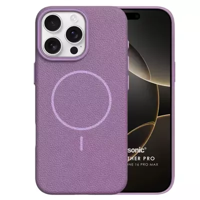 Microsonic Apple iPhone 16 Pro Max Kılıf MagLeather Pro Lila
