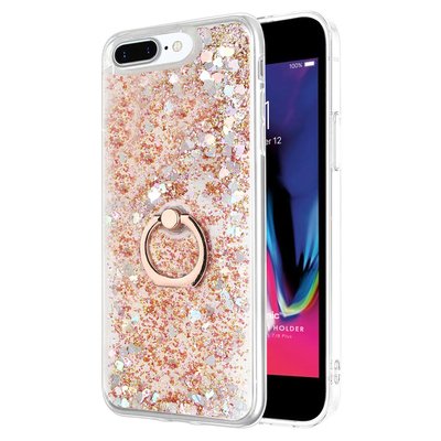 Microsonic Apple iPhone 7 Plus Kılıf Glitter Liquid Holder Gold