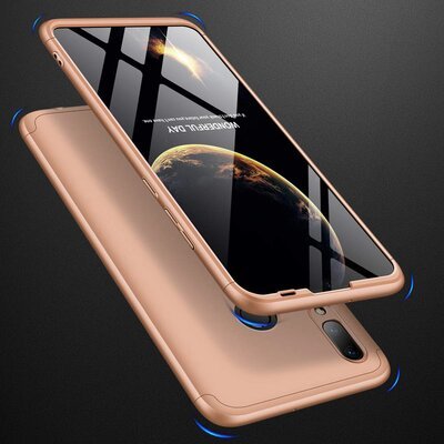 Microsonic Huawei Y7 Prime 2019 Kılıf Double Dip 360 Protective AYS Gold